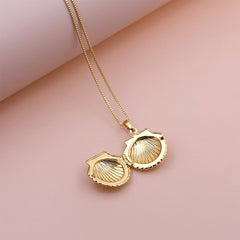 Personalisierte Foto Medaillon Kette mit Bilder – 3D Muschel Anhänger, Kreative Gedenk Geschenke für Sie