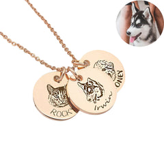 Personalisierte 925 Silber Münzhalskette mit Bild - Skizze Gravur Foto Haustier Kinderzeichnung Fingerabdruck & Name