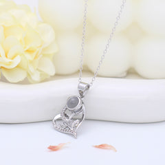 Foto Projektion Halskette mit Bild im Stein – Rose Herz Anhänger mit Foto