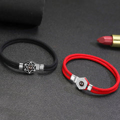 Personalisierte Projektions Armbänder mit Bild im Stein für Paare-Sechszackiger Sternanhänger