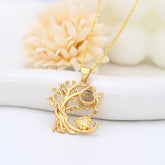 Personalisierte Halskette mit Foto im Stein – Lebensbaum und Geburtssteine Anhänger mit Bild