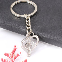 Personalisierte Foto Projektion Schlüsselanhänger - Schmetterling Herz