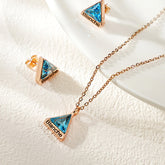 Personalisierte Dreieckiger Geburtsstein kette Ohrring mit Gravur - perfekte Geschenk für Sie Mama