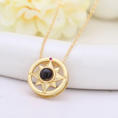 Schmuck mit Foto Personalisierte Geschenke - Kompass Anhänger nger mit Foto Projektion