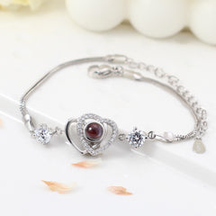 Foto Projektion Armband mit Bild im Stein - Verbundene Herzen