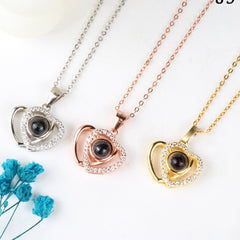 Personalisierte Foto Projektion Kette - Verbundene Herzen