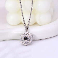 Personalisierte Kette mit Bild – 925er Silber Davidstern Halskette für Männer