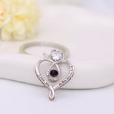 925er Silber Unendliches Herz Schlüsselanhänger mit Foto, Gravur & Geburtsstein – 'I Love You to the Moon & Back