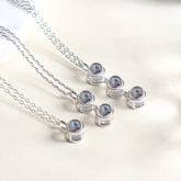 Runde Tropfen Mehrteiliger Projektionskette mit Bild im Stein,1-3 Fotos Gravur,Personalisierte Fotogeschenke für Sie