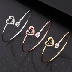 Personalisierbares offener Herz Projektionsarmband mit Fotos & Gravur, Erinnerungsgeschenk für Sie