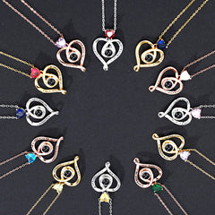 925 Silber Fotokette mit Bild im Stein - Möbius herzenskette mit Foto, Halskette für Damen