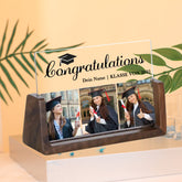 Personalisierter Holz & Acryl Bilderrahmen zum Abschluss, Abschlussurkunde Gravur Abschlussgeschenk mit Foto & Name