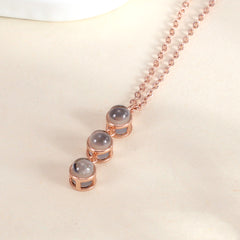 Runde Tropfen Mehrteiliger Projektionskette mit Bild im Stein,1-3 Fotos Gravur,Personalisierte Fotogeschenke für Sie