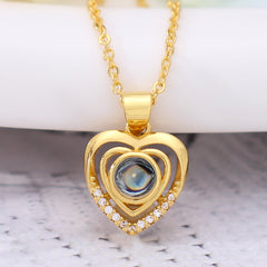 Personalisierte Foto Projektion Kette - Herz des Herz Anhänger