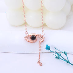 Personalisierte Foto Projektion Kette - Y-förmige Augen mit Erinnerungen