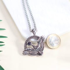 Viking Odin Raben Anhänger – Kette mit Bild im Stein für Männer, Personalisierbares Foto & Text, Geschenke für Männer mit Foto