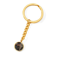 Personalisierte Schwarzer Runden Magische Foto Schlüsselanhänger mit verstecktem Bild & Gravur - Kreative Geschenke nde Lieben