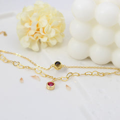 Foto Armband mit Projektion – Herz Doppellagige Armband mit Geburtsstein