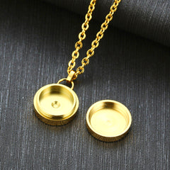 Personalisierte Asche Kette Mit Bild Gravur - Schlichter Runder Anhänger Erinnerungsstück Geschenk für Sie und Ihn