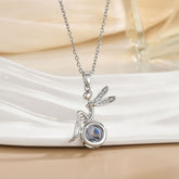 925 Silber Bild Kette mit Projektion - Märchenhafte Fee Anhänger mit Foto, Perfektes Geschenk für Sie