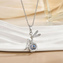 925 Silber Bild Kette mit Projektion - Märchenhafte Fee Anhänger mit Foto, Perfektes Geschenk für Sie