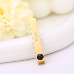 Personalisierte Foto Projektions Schlüsselanhänger – Bar Anhänger mit Bild und Worten