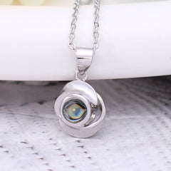 Personalisierte Kette mit Foto Drin - Rose Anhänger mit Foto Projektion