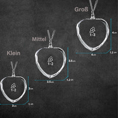 Personalisierte 2D/3D Kristall Foto Halsketten - Einfacher Herz Anhänger,Erinnerungs Schmuck Geschenke für Männer und Frauen