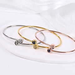 Personalisierbares offener Projektionsarmband mit 2 Fotos & Gravur, minimalistisches Design, ideales Geschenk