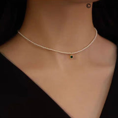 Personalisierte Perlenkette mit Foto-Projektion – Runder Anhänger in 925 Silber, Handgefertigter Elegantes Geschenk für Sie