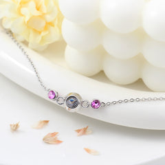 Foto Projektion Armband mit Doppelte Geburtssteine