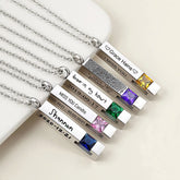 Personalisierte Asche Parfüm Kette Mit Geburtsstein & Gravur - Schlichter Bar Anhänger Erinnerungsstück Geschenk