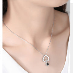 925 Silber Personalisierte Herz Projektionskette – Drehbares Design mit Foto im Stein, Symbol für Ewige Liebe