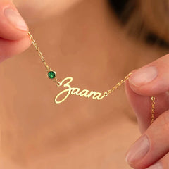 Feine Personalisierte Namenskette & Armband mit Runden Geburtsstein – Perfektes Muttertagsgeschenke für Mama