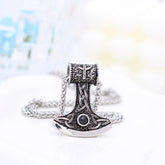 Foto Projektion Halskette mit Bild im Stein für Männer - Wikinger Runenaxt Anhänger