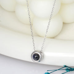 925 Silber Kette mit Bild drin - Personalisierte Projektion Rund