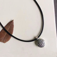 Personalisierte 925 Silber Vintage Muster Rund Foto Medaillon Kette - Gedenkschmuck Geschenk für Frauen und Männer