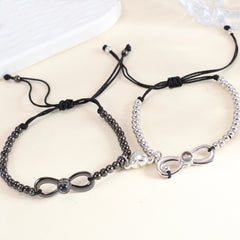 Personalisierte Magnetisches Herz Unendlichkeit Paar Armbänder mit Bild – Foto Gravur Geschenk für Liebende oder Besties