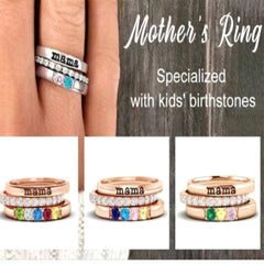 Personalisierter Geburtsstein Stacking-Ringe mit Gravur - Modisches, Perfektes Geschenk für Sie Ihn