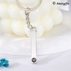 Personalisierte Foto Projektions Schlüsselanhänger – Bar Anhänger mit Bild und Worten