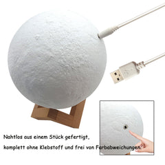 Personalisierte 3D Mondlampe mit Foto und Gravur – Wählbare Größen mit Holzständer – Perfektes Erinnerungs Foto Geschenk
