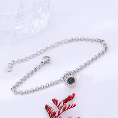 Personalisierte Armbänder mit Foto – Runder Zirkon Anhänger Geschenk für Sie