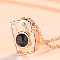 Personalisierte Foto Projektion Kette - Kamera Anhänger, Kette mit Bild