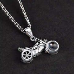 Personalisierte Foto Projektion Kette mit Foto drin im Stein - Anhänger Für Motorrad