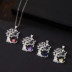 Personalisierte Halskette mit Foto im Stein – Lebensbaum und Geburtssteine Anhänger mit Bild