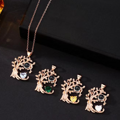 Personalisierte Halskette mit Foto im Stein – Lebensbaum und Geburtssteine Anhänger mit Bild