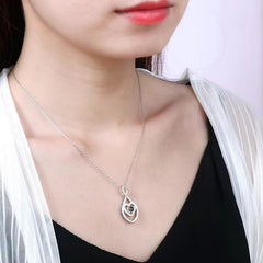 925 Silber personalisierte Kette mit Bild - Unendliches Herz Kette mit Foto im Stein, Geschenke für Damen