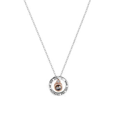 Paar Kette mit Bild im Stein - Runder Kreis mit 'You are the favorite of my life',Personalisierte Geschenke für Partner oder Familie