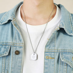 Personalisierte Edelstahl-Urnenkette – Gravierbarer Dog Tag mit Pfotenabdruck