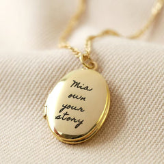 Personalisierte 925 Silber  Foto Medaillon Ovaler Kette – Mit Foto & Text, Klassischer Gedenkschmuck Geschenk für Männer & Frauen